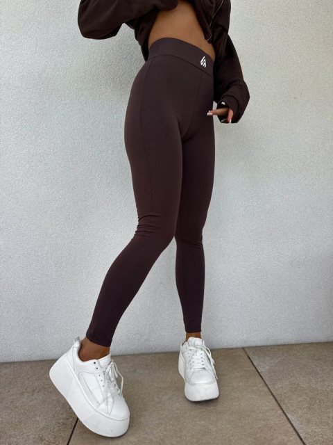 Legginsy GYM white czekoladowe By Me
