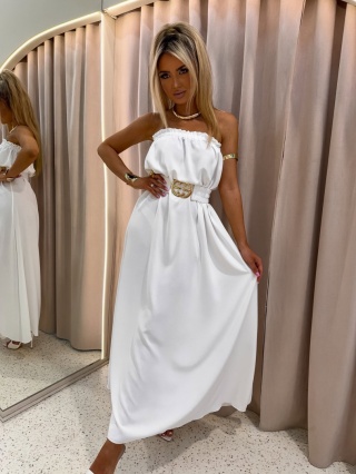 Letnia sukienka maxi ROMA biała La Monne