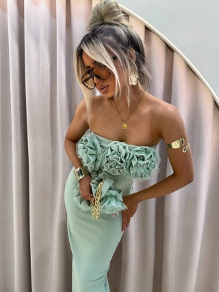 Sukienka ROSE long matcha La Monne