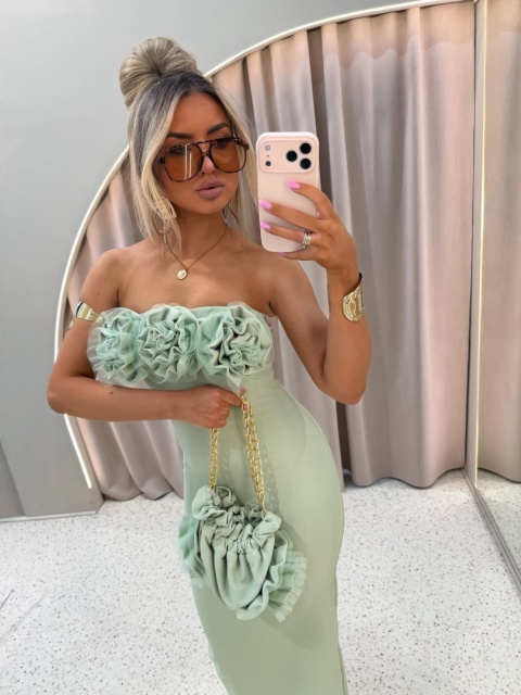 Sukienka ROSE long matcha La Monne