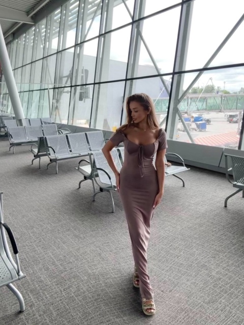 Sukienka masełkowa mokka AGATHA FASHION