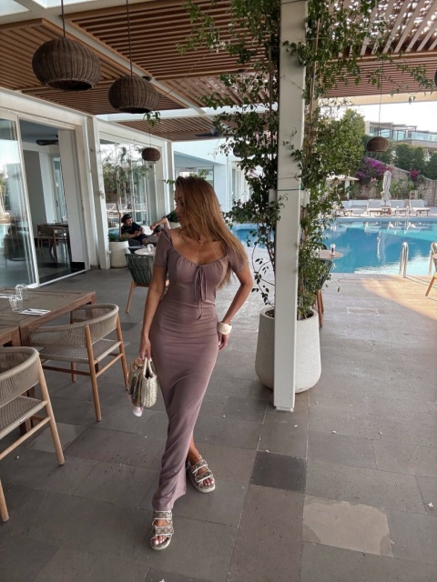 Sukienka masełkowa mokka AGATHA FASHION