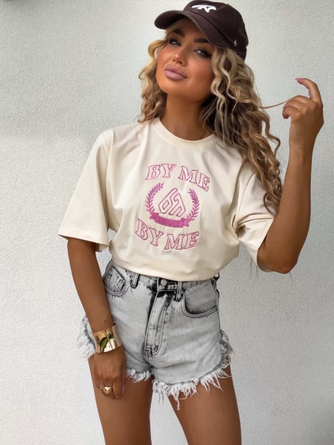 T-shirt LAUR waniliowy By Me