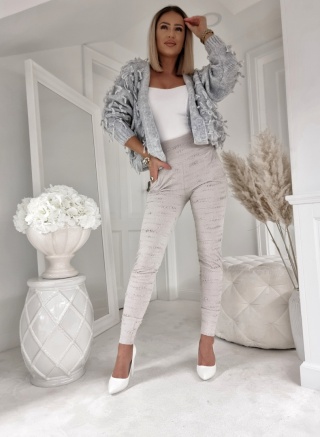 Legginsy z wysokim stanem z drapanego materiału - BY ME