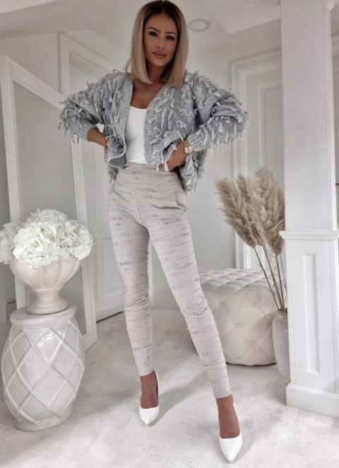 Legginsy z wysokim stanem z drapanego materiału - BY ME