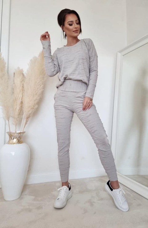 Legginsy z wysokim stanem z drapanego materiału - BY ME