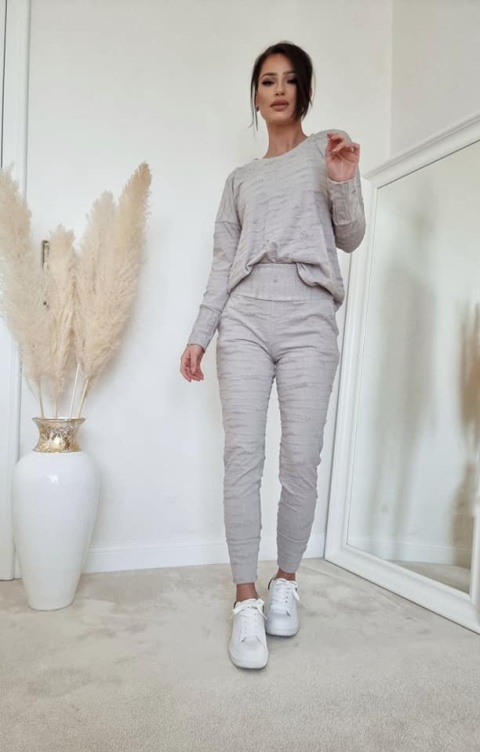 Legginsy z wysokim stanem z drapanego materiału - BY ME