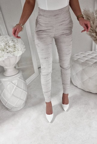 Legginsy z wysokim stanem z drapanego materiału - BY ME