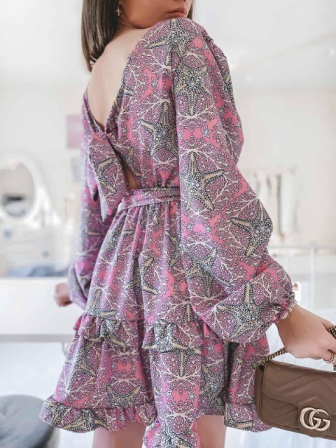 Sukienka z wiskozy PAULINE z wiązaniem na plecach - LA PERLA