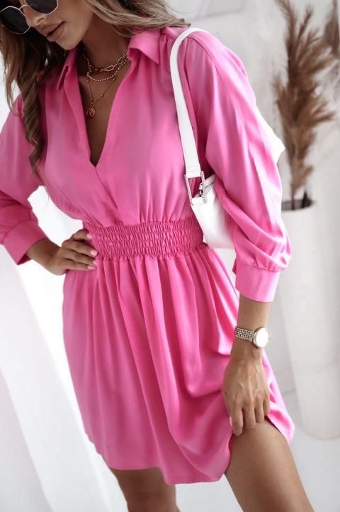 Sukienka z wiskozy cukierkowy róż - XANA