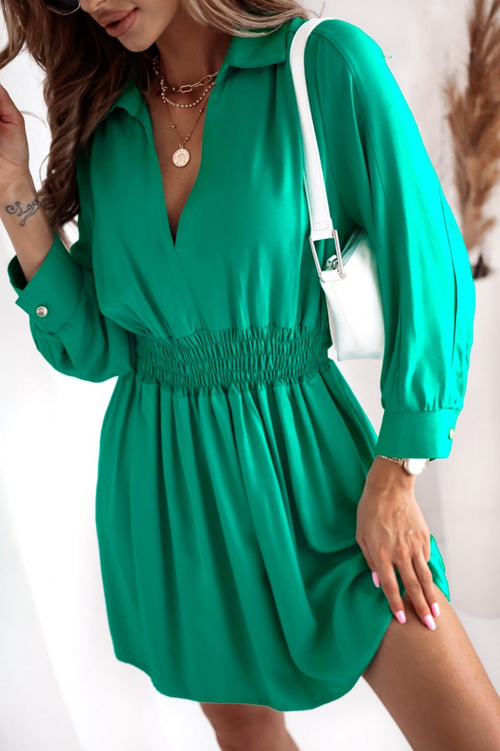 Sukienka z wiskozy szamaragdowa zieleń - XANA