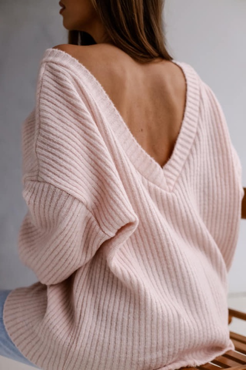 Sweter obustronny NEBRASKA pudrowy - ME GUSTA