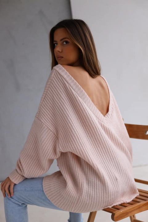 Sweter obustronny NEBRASKA pudrowy - ME GUSTA