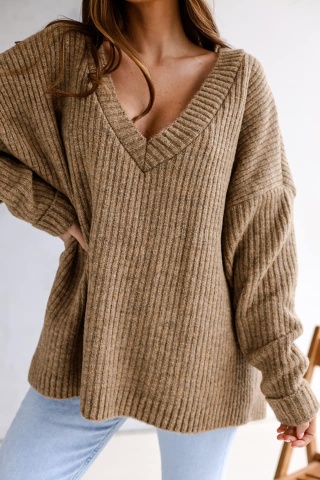 Sweter obustronny NEBRASKA orzech - ME GUSTA