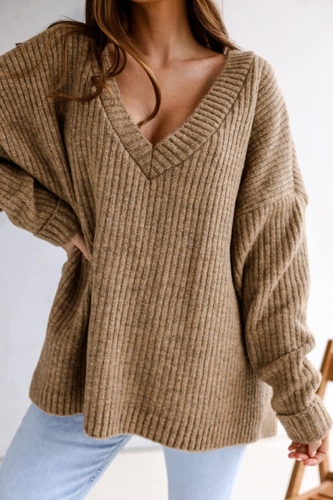 Sweter obustronny NEBRASKA orzech - ME GUSTA Sweter obustronny NEBRASKA orzech - ME GUSTA