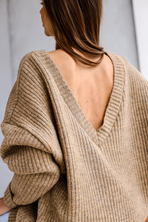 Sweter obustronny NEBRASKA orzech - ME GUSTA Sweter obustronny NEBRASKA orzech - ME GUSTA
