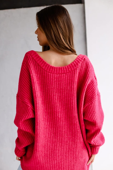 Sweter obustronny NEBRASKA malinowy - ME GUSTA