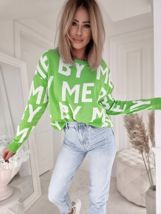 Sweter w napisy BY ME kiwi - BY ME