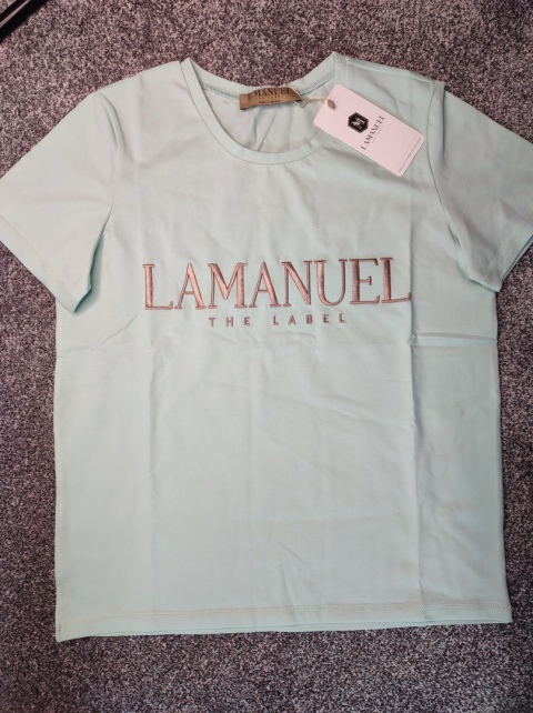 T-shirt LAMANUEL miętowy - LA MANUEL