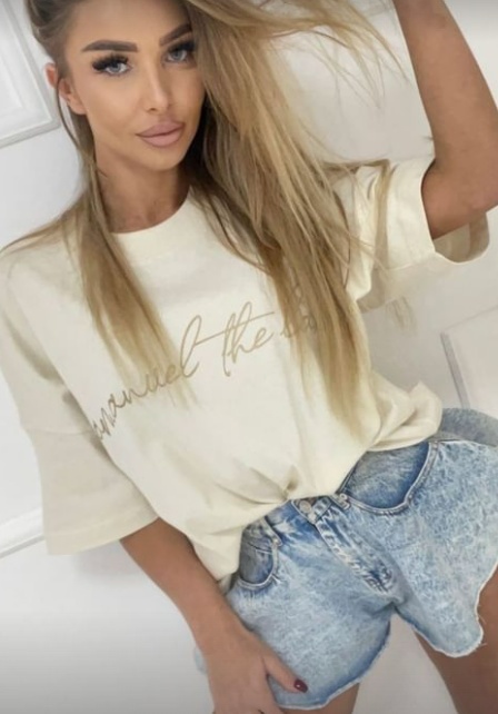 T-shirt o kroju oversize WRITTEN - LA MANUEL