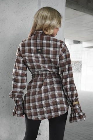 Koszula w kratkę z rękawem dzownek FLANEL FLOW La Monne