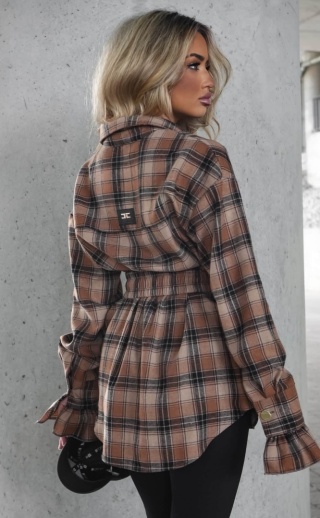 Koszula w kratkę z rękawem dzownek FLANEL FLOW La Monne