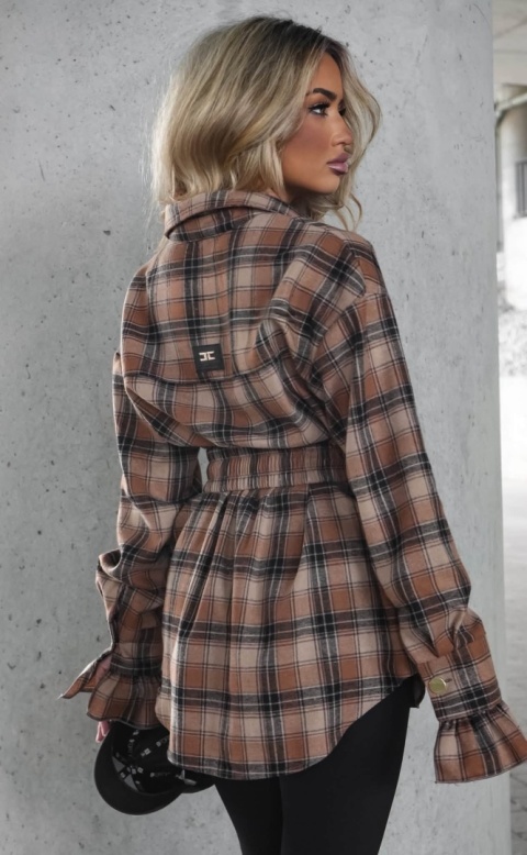 Koszula w kratkę z rękawem dzownek FLANEL FLOW La Monne
