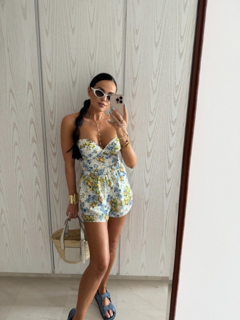 Strój kąpielowy monokini / body LAMILLA SUMMER niebieski cytrynkowe La Milla