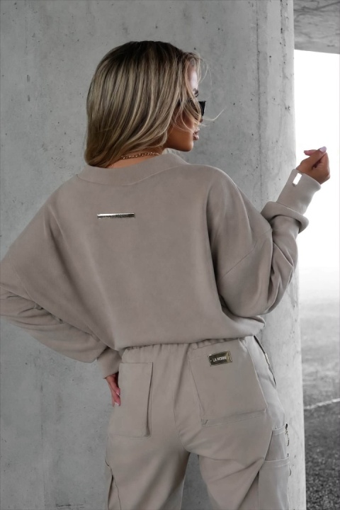Sweter AURA CARDIGAN ciemny beż La Monne