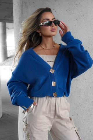 Sweter AURA CARDIGAN granat La Monne
