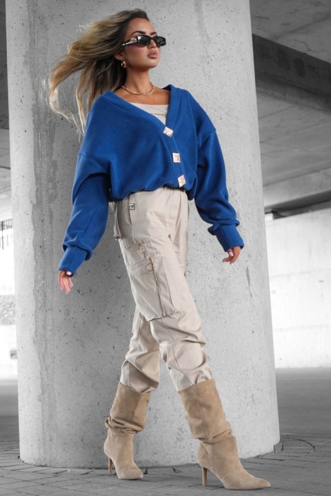 Sweter AURA CARDIGAN granat La Monne