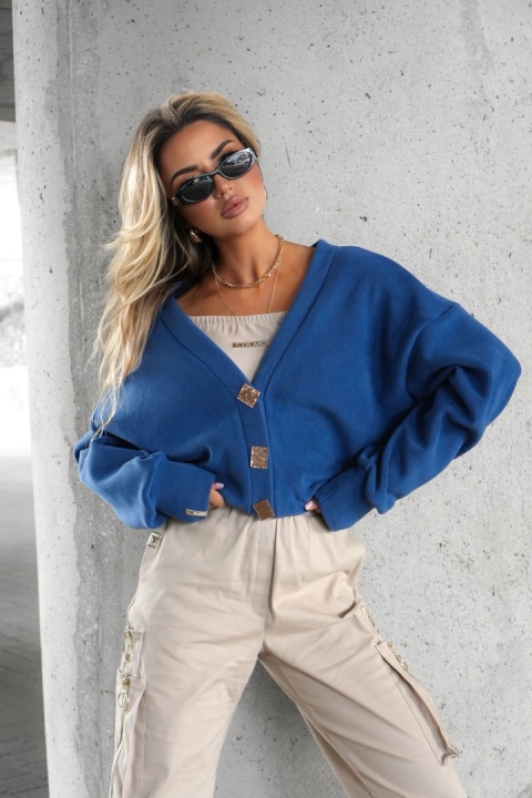 Sweter AURA CARDIGAN granat La Monne