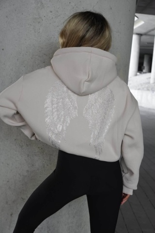 Bluza kangurka SERAPH jasny beż La Monne