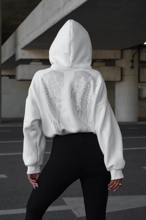 Bluza kangurka SERAPH biała La Monne