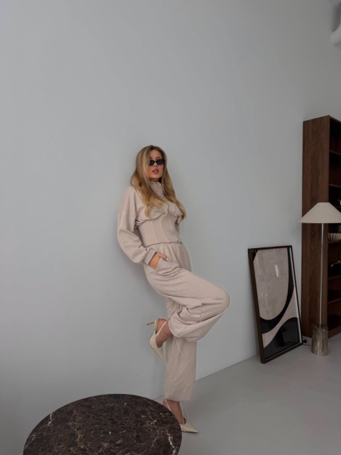 Dres z gorsetem jasny beż Agatha Fashion