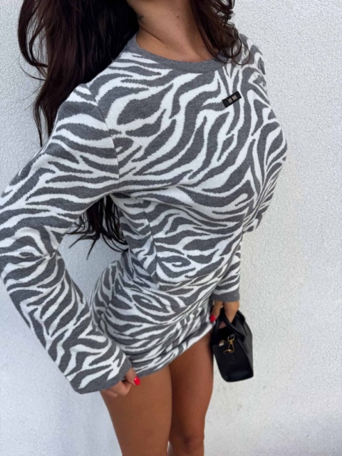 Komplet BOCCO print zebra - szary By me
