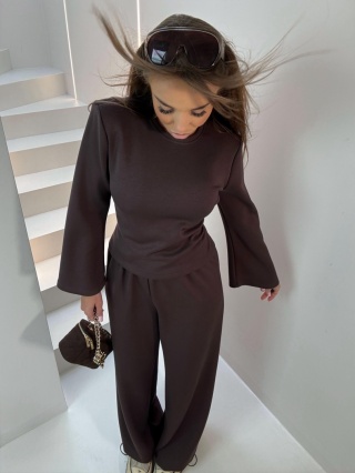 Komplet z wiązaniem z tyłu czekolada Agatha Fashion