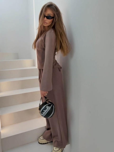 Komplet z wiązaniem z tyłu mleczna czekolada Agatha Fashion