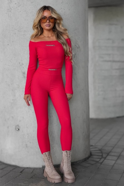 Legginsy SOHO czerwone La Monne