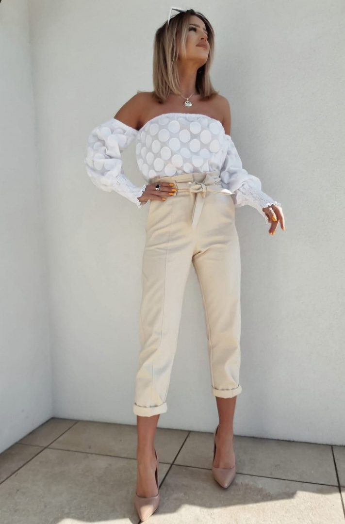 Open-shoulders blouse with circles - BY ME Open-shoulders blouse with circles - BY ME