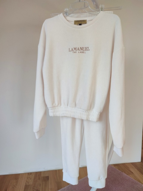 Komplet dresowy FLUFFY LIMITED EDITION 2022 ecru - LA MANUEL
