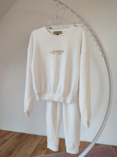 Komplet dresowy FLUFFY LIMITED EDITION 2022 ecru - LA MANUEL