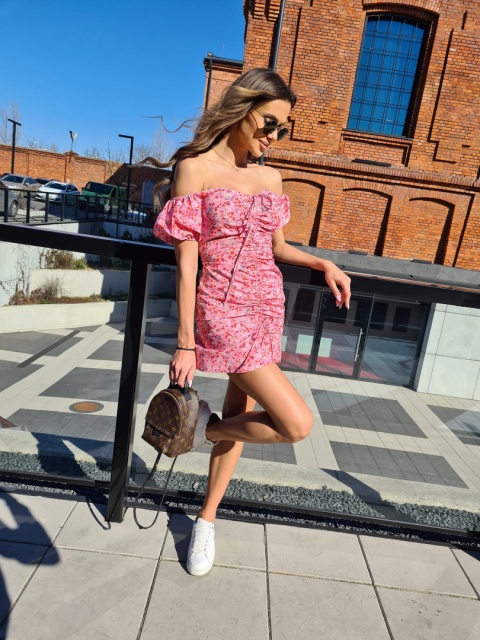 Sukienka z marszeniem i regulacją długości REBECCA