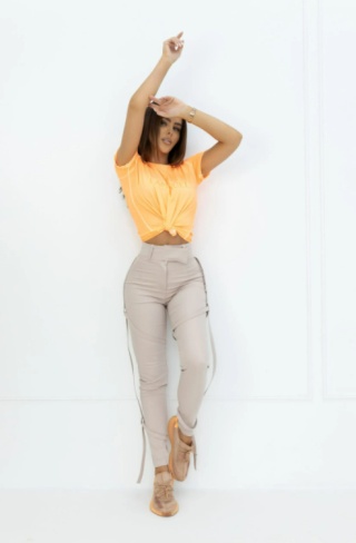 T-shirt w neonowym kolorze RAINBOW pomarańczowy - LA MANUEL