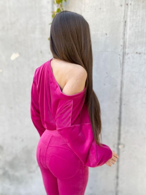 Welurowy komplet dresowy fuksja - BY MIELCZARKOWSKI