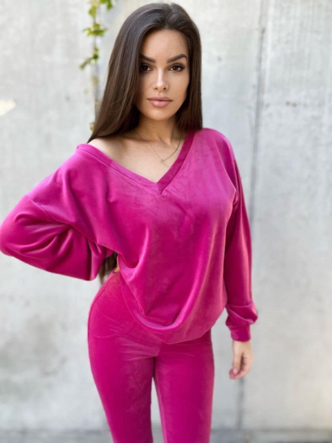 Welurowy komplet dresowy fuksja - BY MIELCZARKOWSKI
