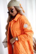 Wiosenny pikowany płaszcz pomarańczowy - XANA