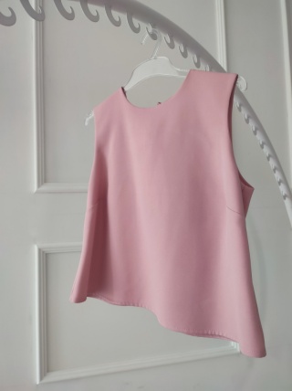 Bluzka z wiązaniem pudrowa - LA MILLA