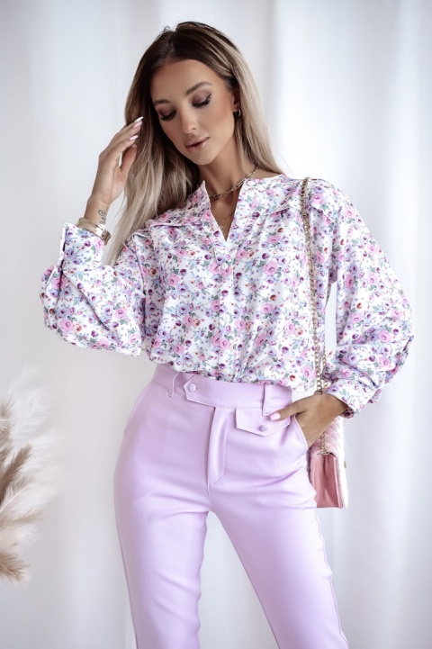 Bluzka zapinana na guziki w kwiaty IDA - XANA