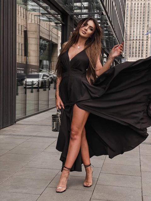 Długa sukienka BRASIL monstery - SEMPRE